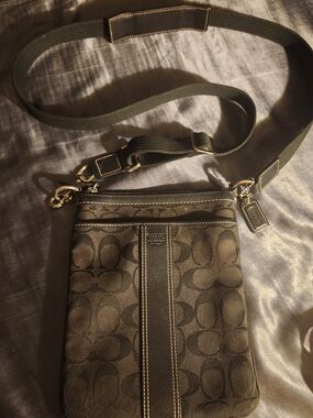Coach Black Signature Crossbody Bag with Strap